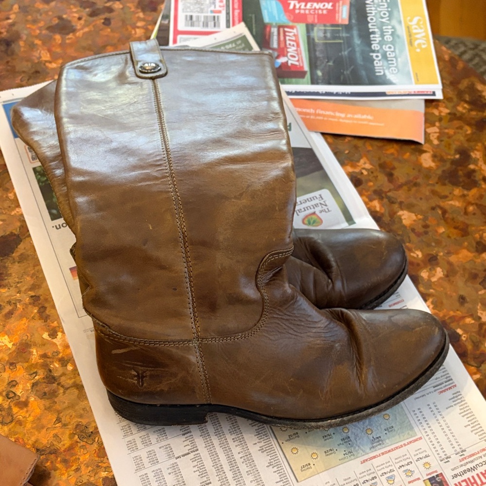 Frye Dark Brown Leather Knee High Boots